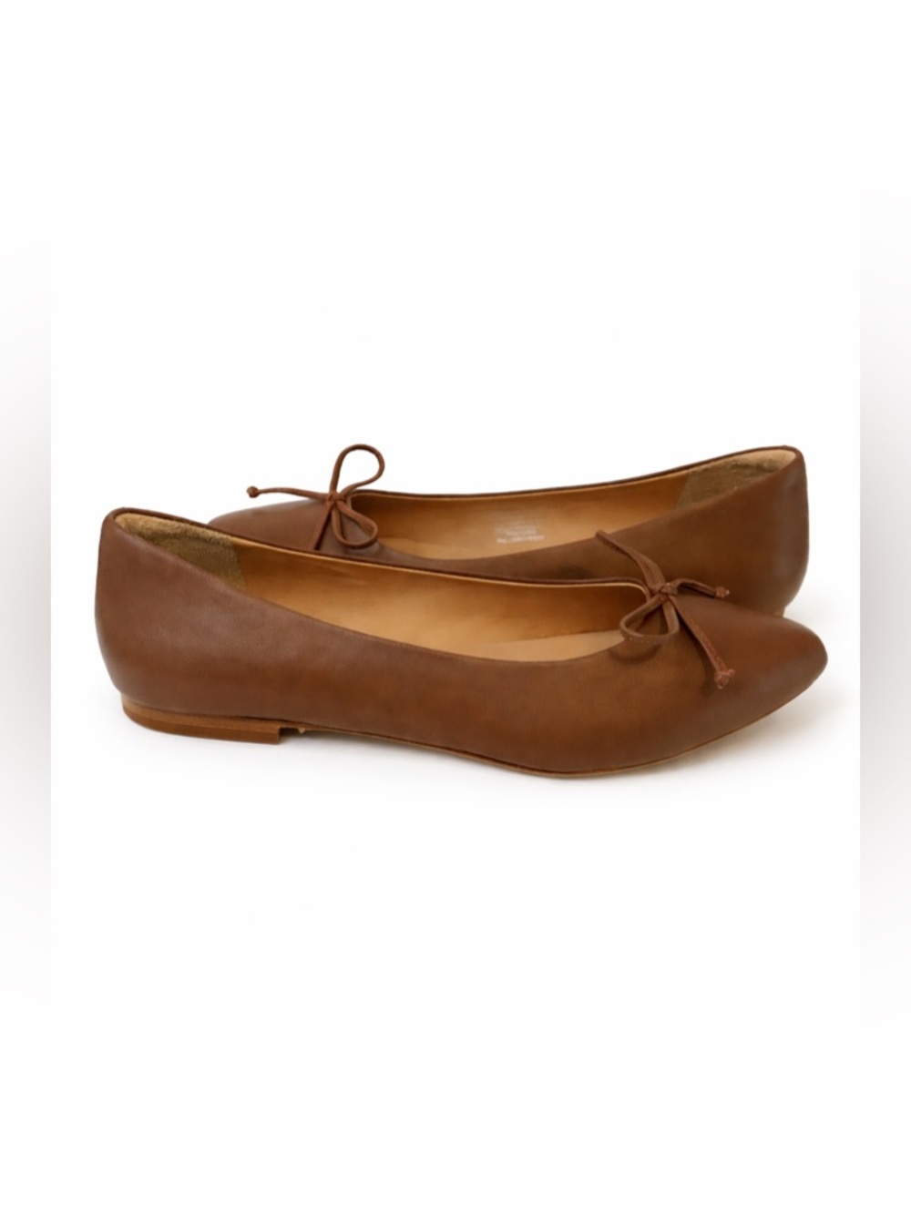 QUINCE Women's Brown Italian Leather Bow Ballet Flats 9.5 - Picture 3 of 8